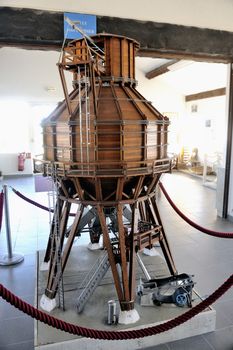Model of a salt silo once used to load trucks to transport salt and used in corporate saline Aigues-Mortes in Camargue.