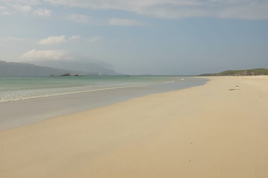 A view across the white sandy beach at Balnakeil, Durness, Sutherland, Scotland, UK.