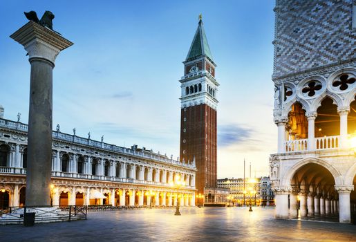 Saint Mark square with San Giorgio di Maggiore church in the background - Venice, Venezia, Italy, Europe 