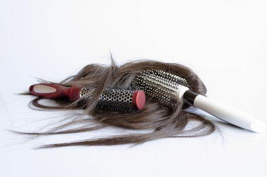 hairbrush with hair background concept hair loss and healthy Hair