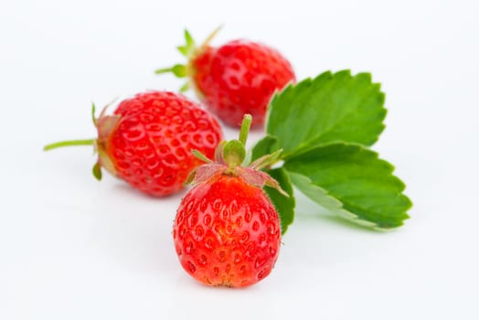 Strawberries isolated over white background