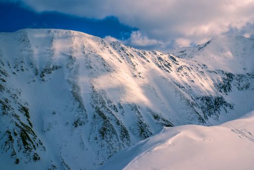 Picturesque view of sunlit slopes in Ziarska valley in Slovakia