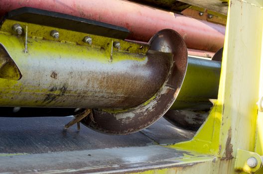 Part of old agronomic machine-close up