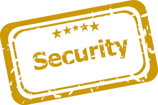 security on rubber stamp over a white background