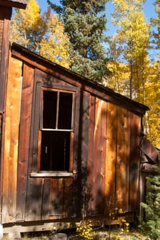 Old wood structure in mountains of Colorado