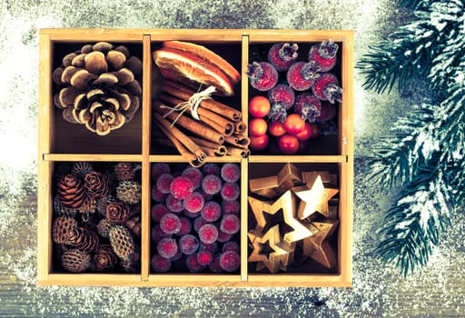 Beautiful packaged Christmas decoration, close up