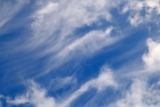 Blue sky with clouds, cloudscape background abstract