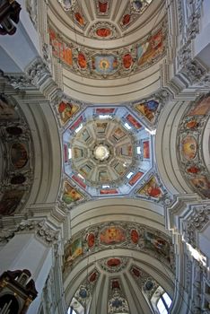 Interior of Salzburg Cathedral - details.