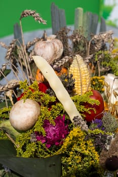 beautiful bouquets of flowers and herbs 