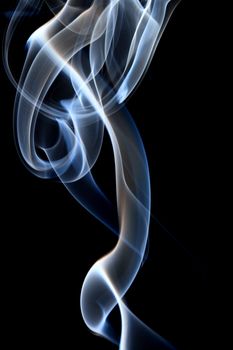 Abstract photo of the mysterious smoke - black background