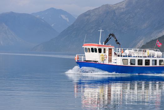 Ferry at Lake Gjende, Besseggen, Jotunheimen park