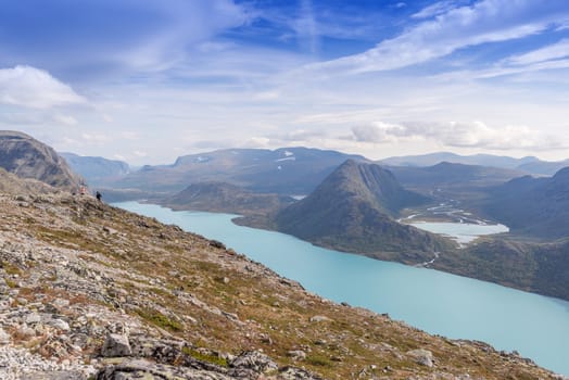 Besseggen ridge
 overlooking Lake Gjende