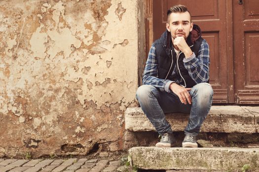 Fashion. Attractive man on the street