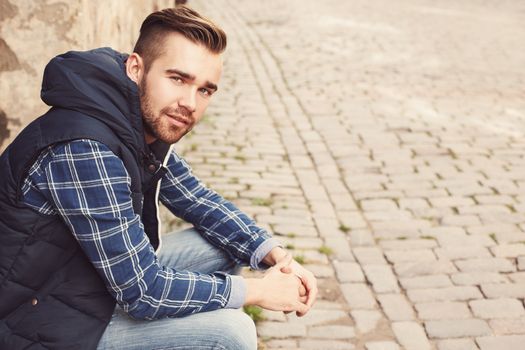 Fashion. Attractive man on the street