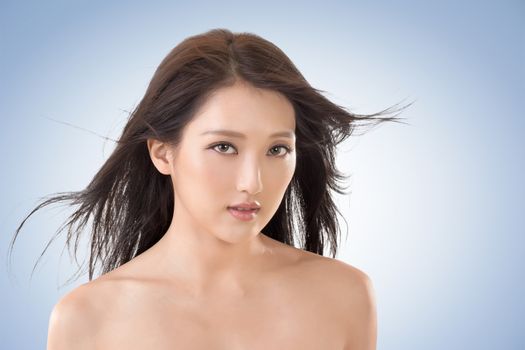 Asian beauty face, glamour portrait with elegant lady.