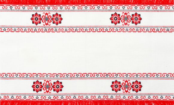 embroidered good by cross-stitch pattern. ukrainian ethnic ornament