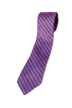 blue and pink strips business neck tie isolated on white background