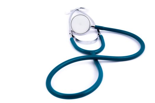 a medical stethoscope on a white background