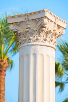 ancient columns in the Mediterranean resort town