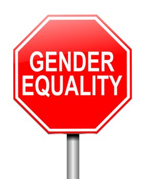 Illustration depicting a sign with a gender equality concept.