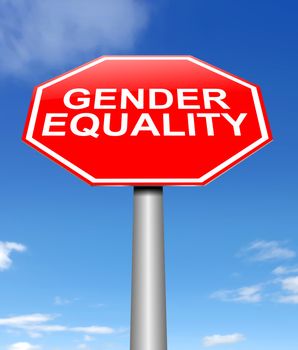 Illustration depicting a sign with a gender equality concept.