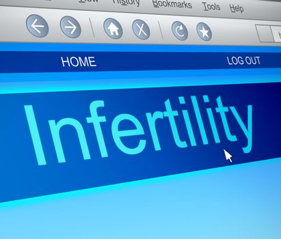 Illustration depicting a computer screen capture with an infertility concept concept.