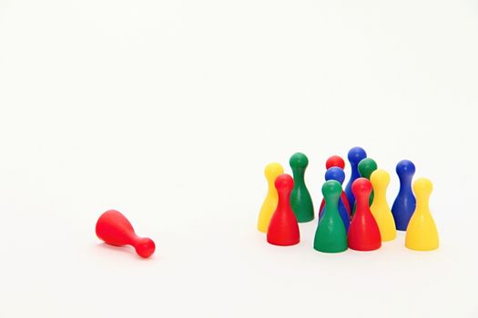 Photo of Ludo Board Game Figurines in various positions perfectly fit to company presentations as well as private purposes.