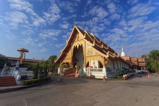 Beautiful Thai temple style and buddhist art decoration in Thailand.