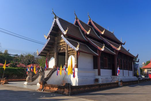 Beautiful Thai temple style and buddhist art decoration in Thailand.