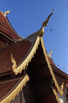 Beautiful Thai temple style and buddhist art decoration in Thailand.