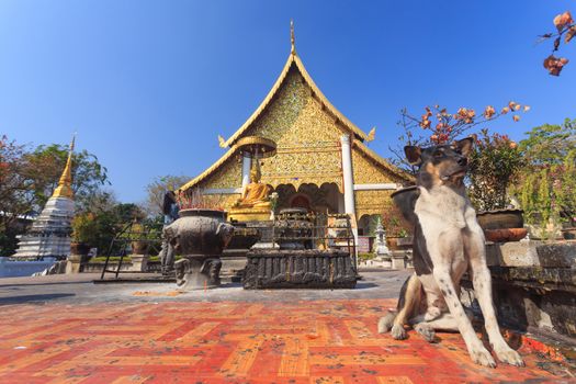 Beautiful Thai temple style and buddhist art decoration in Thailand.