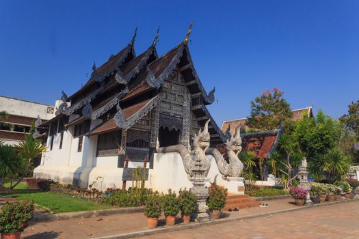 Beautiful Thai temple style and buddhist art decoration in Thailand.