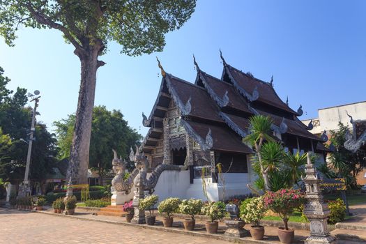 Beautiful Thai temple style and buddhist art decoration in Thailand.