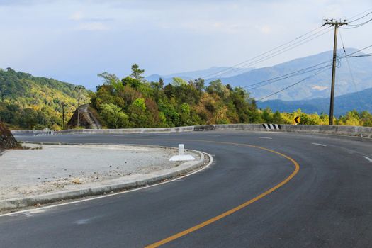 road green nature in many style in the north of thailand 