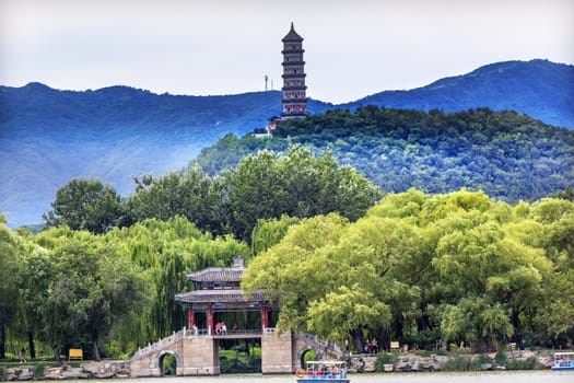 Yue Feng Pagonda Bridge Summer Palace Beijing China