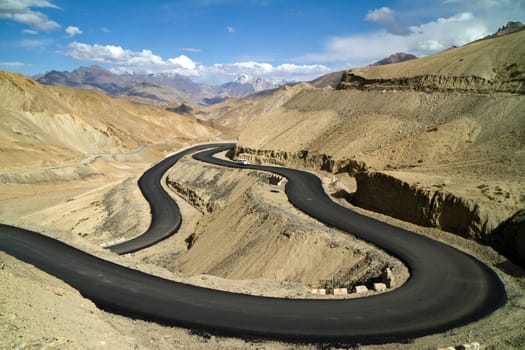 The new road in the Himalayas mountains
