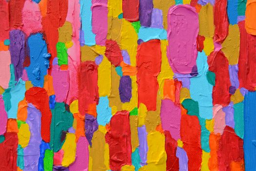 Texture, background and Colorful Image of an original Abstract Painting on Canvas.