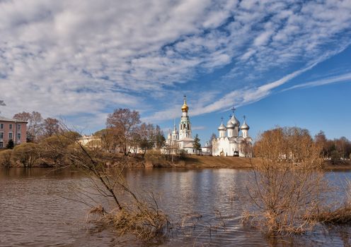 Architectural complex on a cathedral hill in Vologda - Sofia cathedral, Belltower, church of Alexander Nevsky