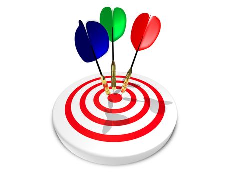 abstract illustration of darts at a circular target