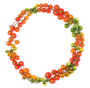Healthy lifestyle cherry tomatoes circle shape concept