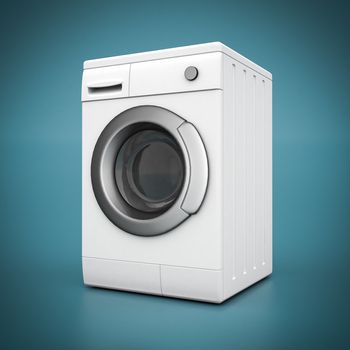 picture of washing machine on a blue background
