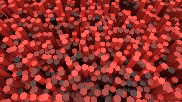 3d background hexagons of different height