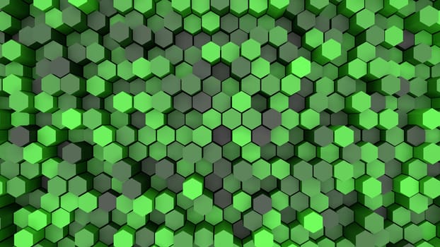 3d background hexagons of different height