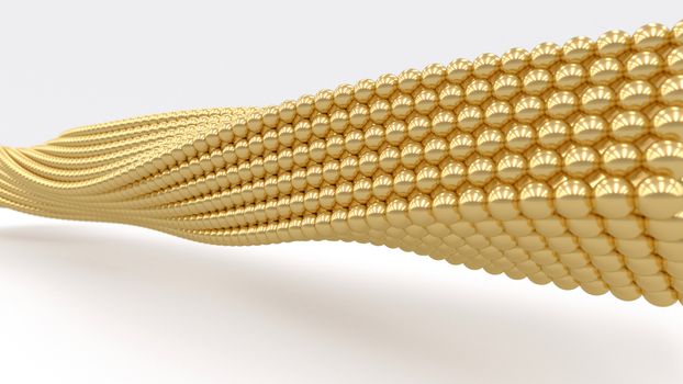 3D background gold spiral. Isolated render image.