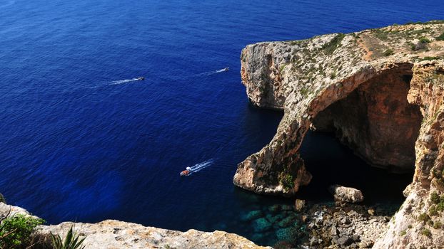 Blue Grotto and blue sea