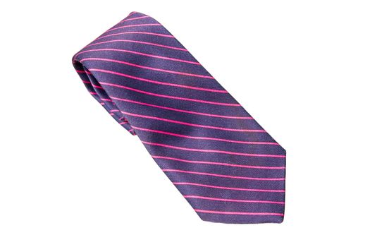 blue and pink strips business neck tie isolated on white background