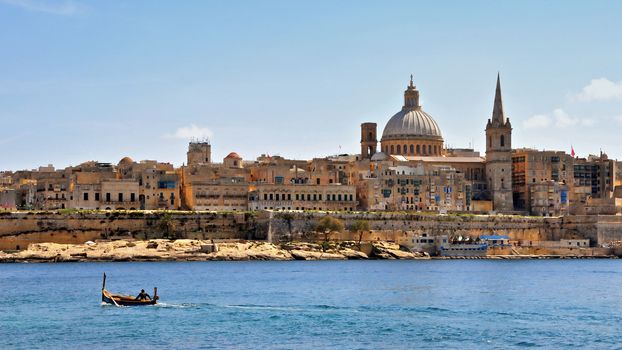 Valletta and maltese boat