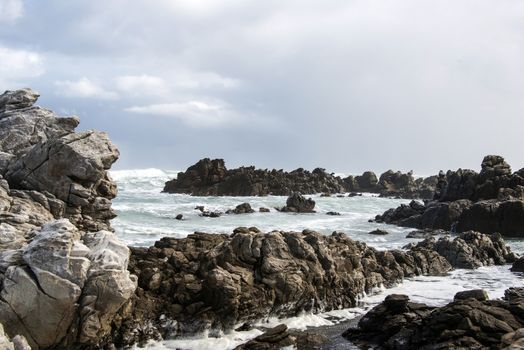 Waves breaking on rocks at Cape Agulhas