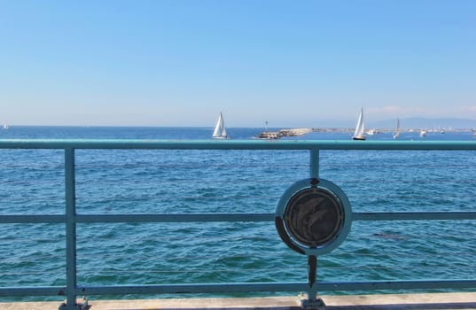 Boat on the ocean at Redondo beach.