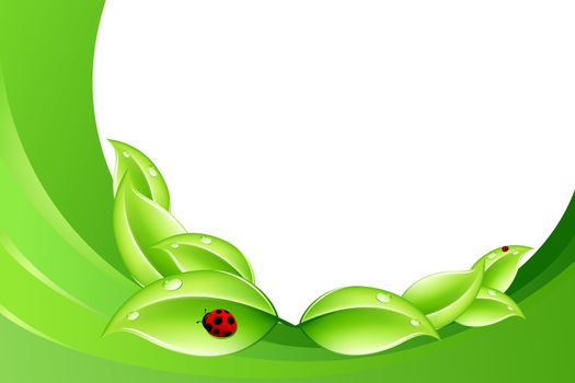 Abstract nature concept in green color with Ladybug